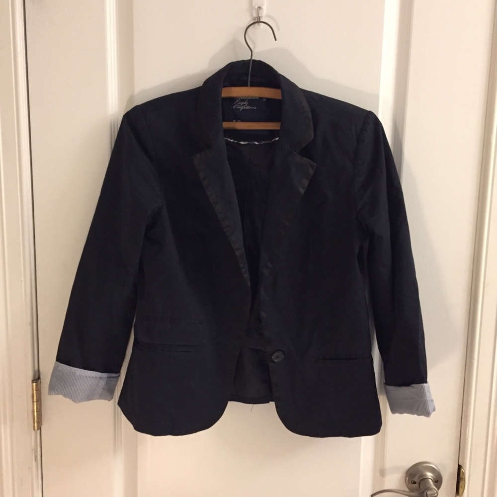 Navy Cuffed Women’s Blazer